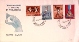 1969-GRECIA IX Campionati Europei Atletica Completa Su Busta - Storia Postale