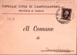 1944-RSI Marca Da Bollo C.30 Isolato Su Cart. Ammin. Camposampiero Padova (22.6. - Poststempel