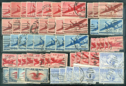 USA Air Mail Lot De Doubles Entre 1930 Et1940 Pour étude Variétés Et Oblitérations 2 Scans - 1a. 1918-1940 Afgestempeld