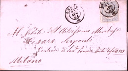1864-LAGLIO C.2 (14.4) Su Lettera Completa Di Testo Affrancata De La Rue C.5 - Marcophilia