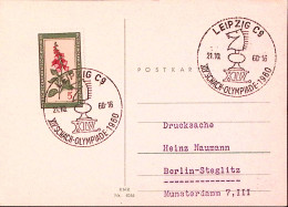 1960-GERMANIA DDR XIV Olimpiade Scacchi/Lipsia (21.10) Ann. Spec. - Lettres & Documents