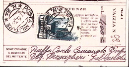 1936-Posta Militare/N 84 C.2 (11.6) Su Polizzino Vaglia Via Aerea Affrancato Eri - Erythrée