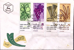 1958-Israele Anno Nuovo 5779 Serie Cpl. Con Bandelletta (141/4) Su Busta Fdc - FDC