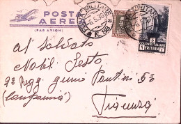 1936-POSTA MILITARE/N.88 C.2 Bluastro (6.5) Su Busta Via Aerea Affr. Eritrea C.5 - Eritrea