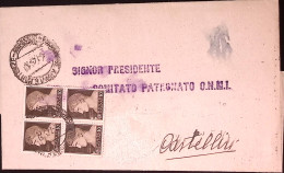 1945-Imperiale Blocco Quattro C.10 (245 Uno Dif.) Su Stampe Frosinone (15.7) - Marcophilie