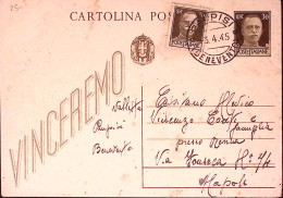 1945-Imperiale Senza Fasci C.30 (516) Su Cartolina Postale Vinceremo C.30 (C98)  - Poststempel