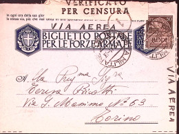 1941-Posta Militare/N 121 C.2 (4.12) Su Biglietto Franchigia Via Aerea Affrancat - Aegean