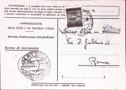 1945-Monumenti Sopr. Lire 2/25 (525) Isolato Su Avviso Ricevimento - Poststempel