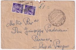 1944-Monumenti Coppia C.50 (507) Come Segnatasse Apposta A Selva Di Progno (15.1 - Storia Postale