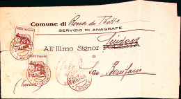 1945-LUPA Due C.50 Su Piego Rocca Di Botte (24.9) - Marcofilie