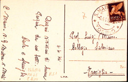 1944-Posta Aerea C.50 Isolato Su Cartolina S. Maurizio Canavese (6.4) - Poststempel