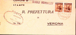 1945-Monumenti Coppia C.30 II^tipo Su Piego Rivoli Veronese (5.7) - Marcofilie