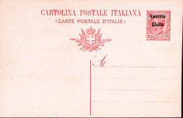 1918-Venezia Giulia Cartolina Postale Leoni C.10 Mill. 18 Sopr.Venezia/Giulia Nu - Vénétie Julienne