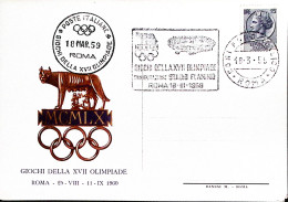 1959-ROMA GIOCHI XVII^OLIMPIADE Inaugurazione Stadio Flaminio (18.3) Annullo Spe - Juegos Olímpicos