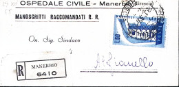 1956-EUROPA1956 Lire 60 Isolato Su Piego Raccomandato Manerbio (28.12) - 1946-60: Storia Postale