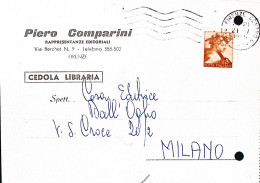 1965-Michelangiolesca Lire 5 Isolato Su Cedola Commissione Libraria Firenze (21. - 1961-70: Marcofilie