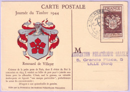 1944-Francia Giornata Francobollo (668) Fdc - ....-1949