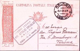 1924-Cartolina Postale C.30 Noi I Sopravvissuti . Asiago (25.11( Segni Di Spillo - Entiers Postaux