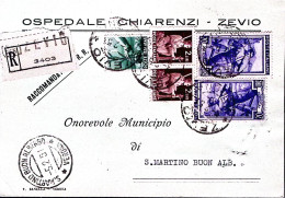 1951-Democratica Lire 1 E Coppia Lire 2 + Italia Al Lavoro Due Lire 20 Su Cartol - 1946-60: Marcophilia