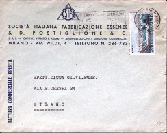 1954-TURISTICA Lire 12 Isolato Su Fattura Commerciale - 1946-60: Poststempel