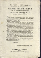 1820 Circa-foglio A Stampa Intestato A Gabrio Maria Nava Vescovo Di Brescia, Tip - Historische Documenten