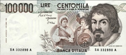 1983-biglietto Di Banca L. 100.000 Testa Del Caravaggio Data 28 Ottobre Firme Ci - Otros & Sin Clasificación