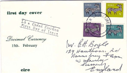 1971-Irlanda Quattro Valori "cervo Stilizzato"su Lettera Fdc - Cartas & Documentos