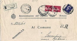 1946-Imperiale Senza Fasci Lire 10 E Democratica Coppia Lire 2 Su Piego Raccoman - Storia Postale