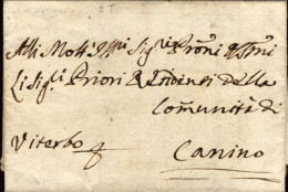 1750-Stato Pontificio Lettera Zi Priori Della Comunita' Di Canino Viterbo Nella  - Historische Dokumente