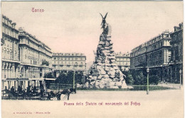 1900circa-nuova "Torino Piazza Dello Statuto Monumento Del Frejus" - Altri & Non Classificati