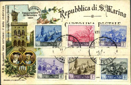 1949-San Marino Intero Postale 10c.palazzo Del Consiglio Senza "VR"con Francobol - Interi Postali