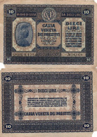 Italy / 10 Lire / 1918 / P-M6(a) / VF - Andere & Zonder Classificatie