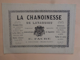 43 - Haute Loire - Brioude - Carte/ Avis De Passage - La Chanoinesse De Lavaudieu - Liqueur - E.Faure - 19e - - Brioude