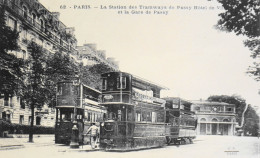 CPA - PARIS - N° 62 - La Station Des Tramways De Passy Hôtel De Ville Et La Gare De Passy Ed. F. F. - (XVIe Arrt.) - TBE - Transporte Público