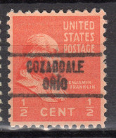 MM-909; USA Precancel/Vorausentwertung/Preo; COZADDALE (OH), Type 734 - Vorausentwertungen