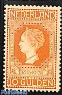 Netherlands 1913 10G Orange, Stamp Out Of Set, Mint NH, History - Kings & Queens (Royalty) - Neufs
