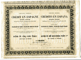 Compagnie Générale De CRÉDIT En ESPAGNE (1856) - Banque & Assurance