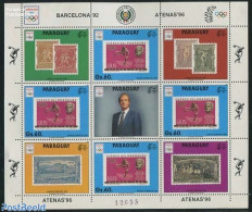 Paraguay 1990 Barcelona 92 M/s, Mint NH, Sport - Athletics - Olympic Games - Stamps On Stamps - Atletiek