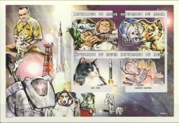 Niger 1999, Animals In Space, Monkey, Dog, Cat, Spider, 4val In BF IMPERFORATED - Ragni