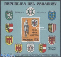 Paraguay 1976 1000 Years Austria S/s, Mint NH, History - Coat Of Arms - Paraguay