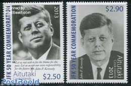 Aitutaki 2014 J.F. Kennedy 2v, Mint NH, History - American Presidents - Aitutaki