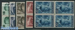 Netherlands 1951 Child Welfare 5v, Blocks Of 4 [+], Mint NH, Nature - Various - Fishing - Industry - Mills (Wind & Wat.. - Ongebruikt