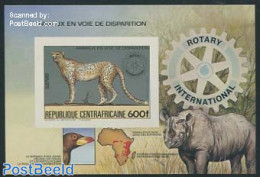 Central Africa 1983 Rotary, Leopard S/s, Imperforated, Mint NH, Nature - Various - Animals (others & Mixed) - Birds - .. - Geografia