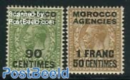 Great Britain 1934 Morocco Agencies, Overprints 2v, Mint NH - Ongebruikt