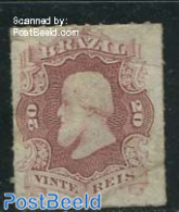 Brazil 1877 20R Brown-lilac, Unused Hinged, Fold On Top, Unused (hinged) - Ongebruikt