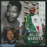 Nevis 2013 Nelson Mandela S/s, Mint NH, History - Nobel Prize Winners - Politicians - Nelson Mandela - Prix Nobel