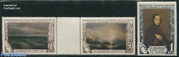 Russia, Soviet Union 1950 Ayvazovsky Paintings 1v+gutterpair, Mint NH, Art - Paintings - Nuevos