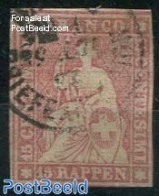 Switzerland 1854 15R. Print Period 1857/60, Used, Used Stamps - Used Stamps