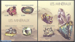 Burundi 2012 Minerals 2 S/s, Imperforated, Mint NH, History - Geology - Autres & Non Classés