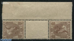 Netherlands 1924 7.5c Tete Beche Gutterpair (hinge On Right Sheet Margin), Mint NH - Nuevos